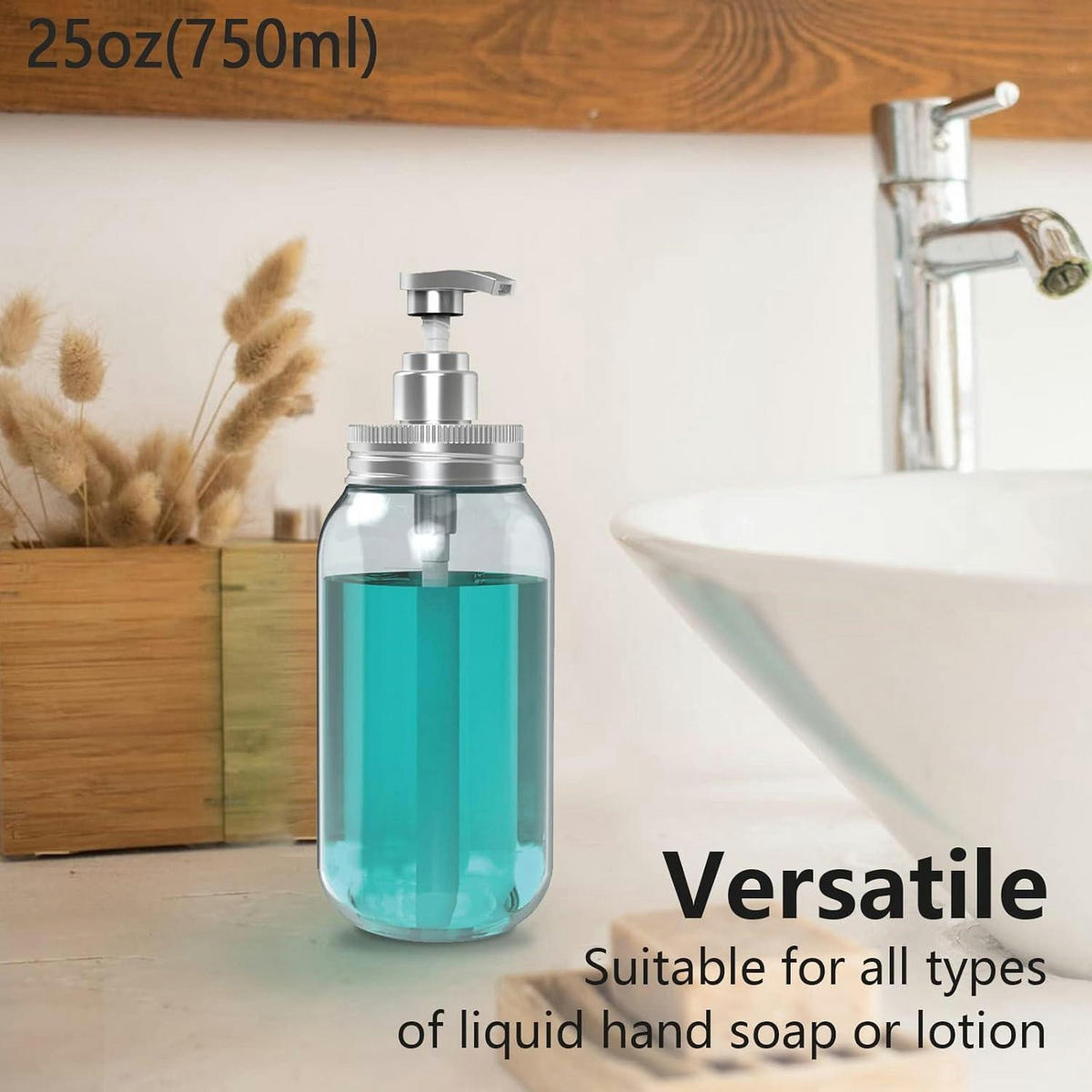 SEIFENSPENDER 2er Set 750ml Kunststoff klar Blau - Türkis, Kunststoff (17/8/18cm)