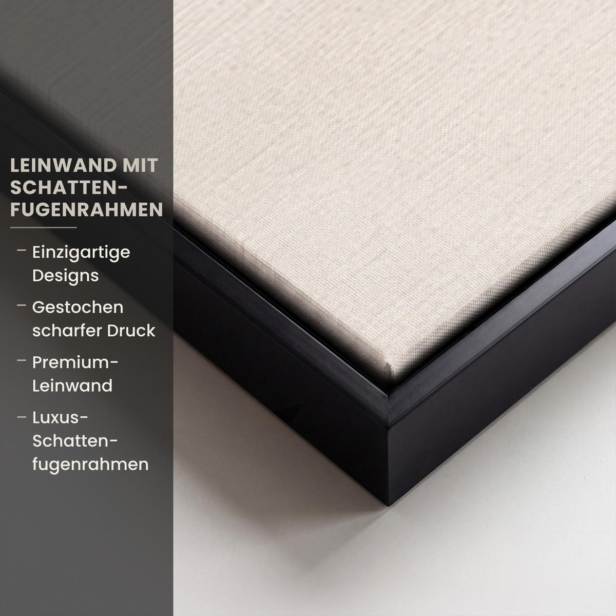 LEINWAND Bilder mit Rahmen - Abstrakt - Japandi - Beige - Modern - 120x80 - Schwarz, Textil (120/80cm) - MuchoWow