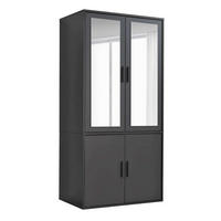 KLEIDERSCHRANK mit Spiegel Der Grenzenlose - Anthrazit, Holzwerkstoff (90/187/58cm) - Mokebo