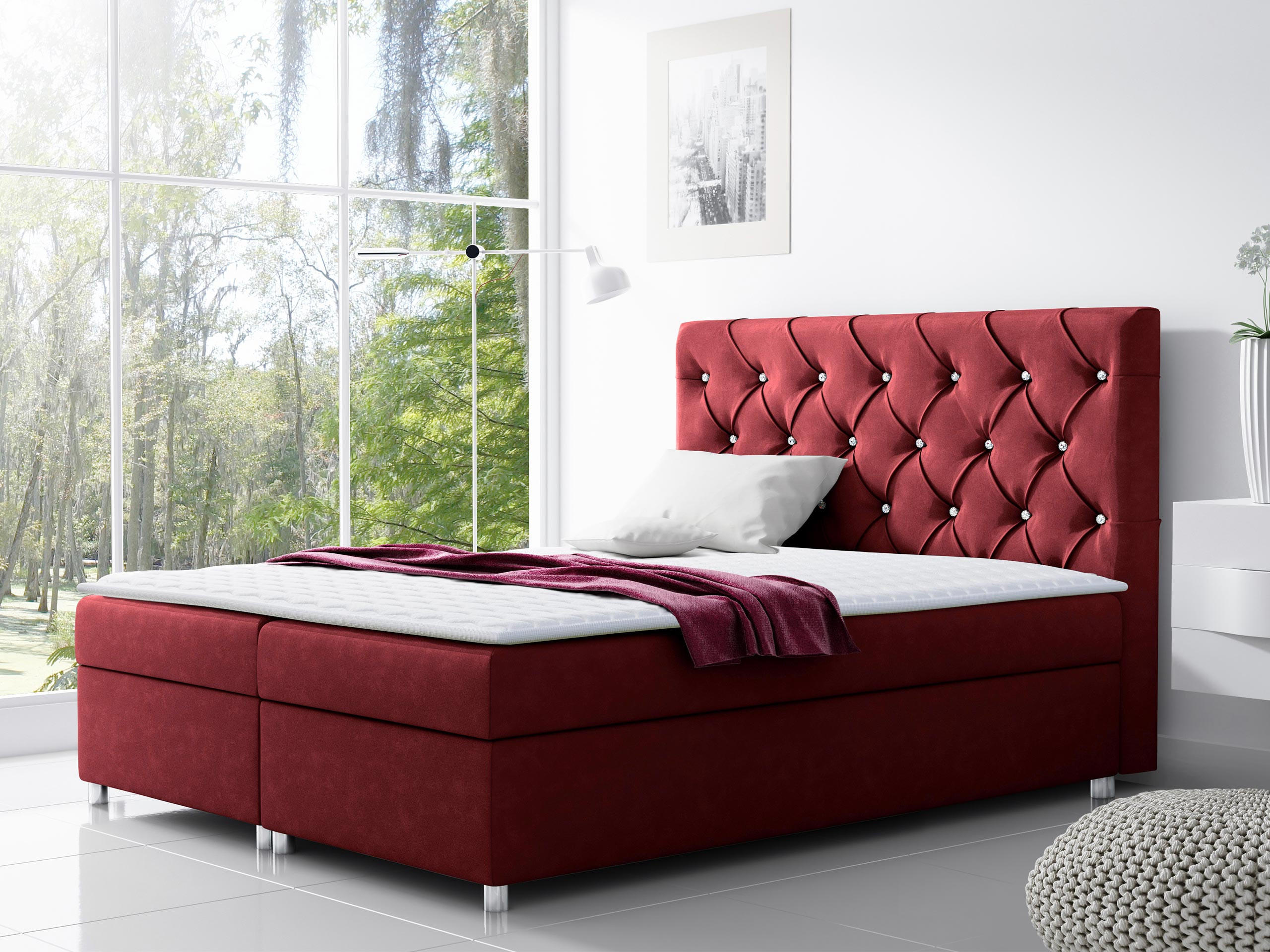 BOXBETT Roma - Rot, Holz (160/200cm) - MIRJAN24