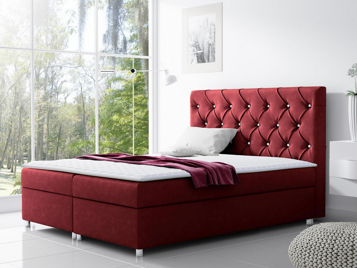 BOXBETT Roma - Rot, Holz (160/200cm) - MIRJAN24