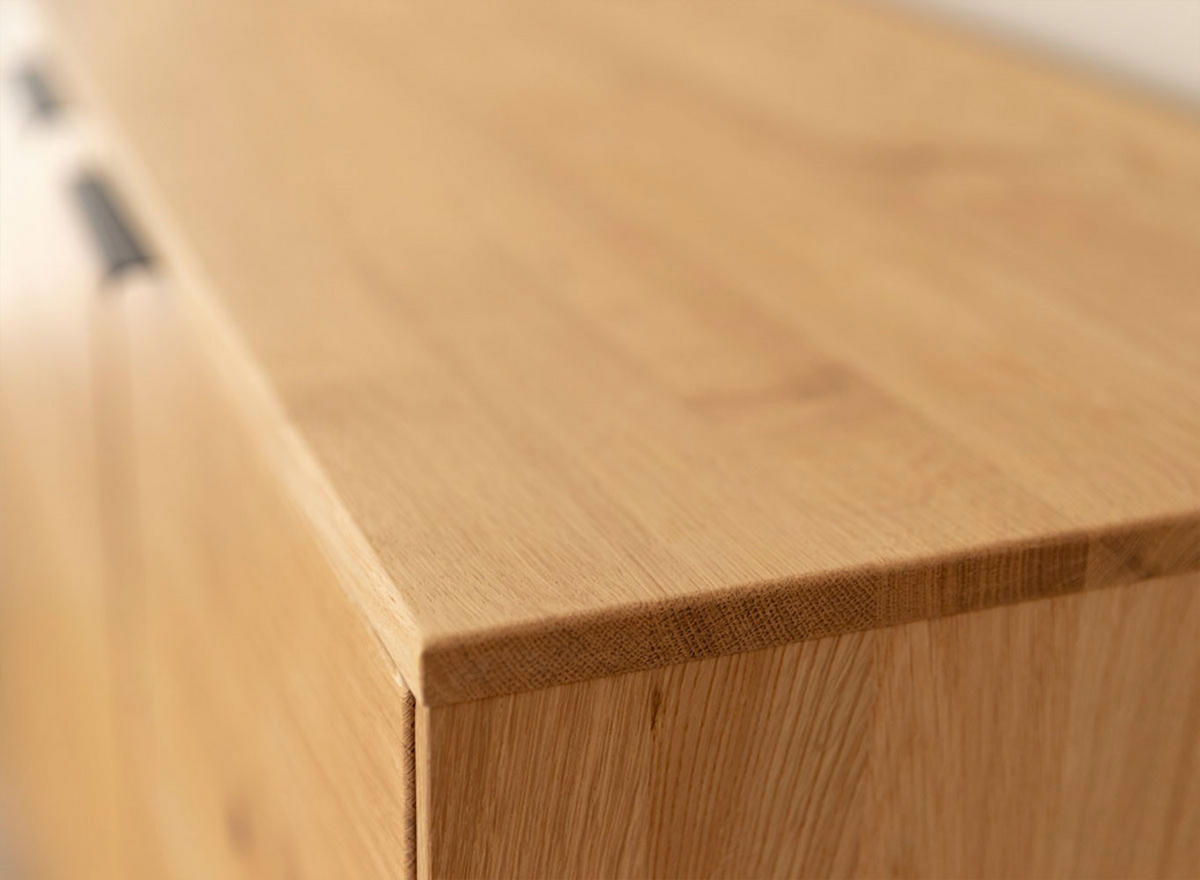 KOMMODE Tirano Eiche Natur 154 / 39 / 84cm - Eichefarben/Schwarz, Holz/Metall (154/84/39cm) - Feldmann-Wohnen