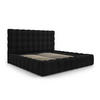 BETT mit Bettkasten und Kopfteil Mamaia aus Samt schwarz 200x200cm - Schwarz, Textil (200/200cm) - Micadoni