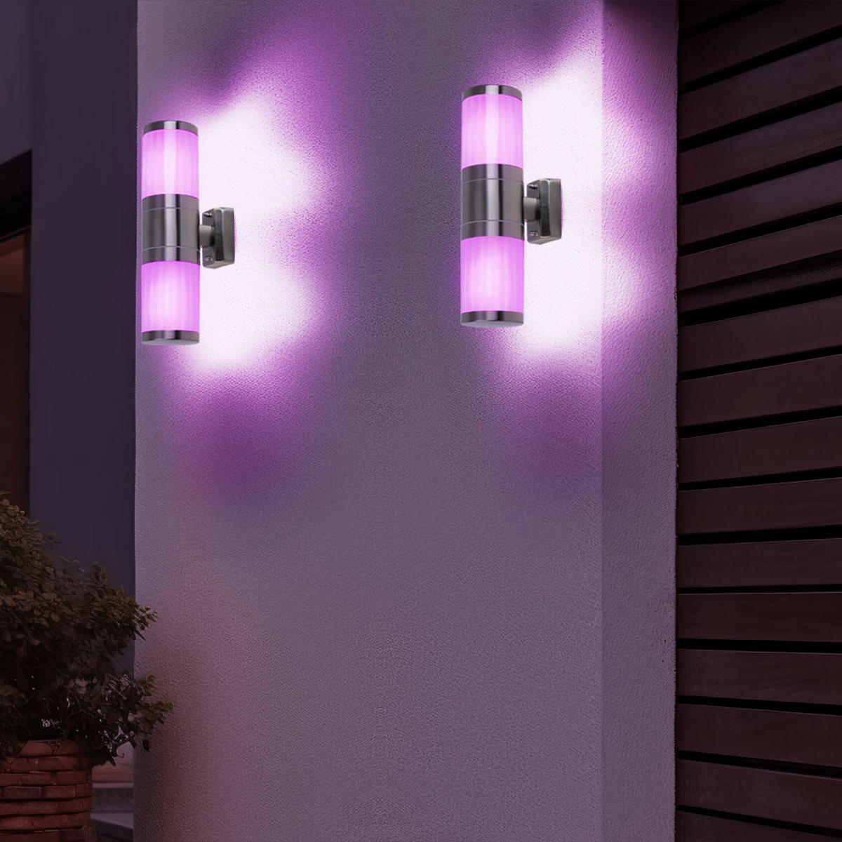 LED AUSSENLEUCHTE XELOO Silber Metall - Silberfarben, Metall (15.5/15.5/38cm) - Globo Lighting