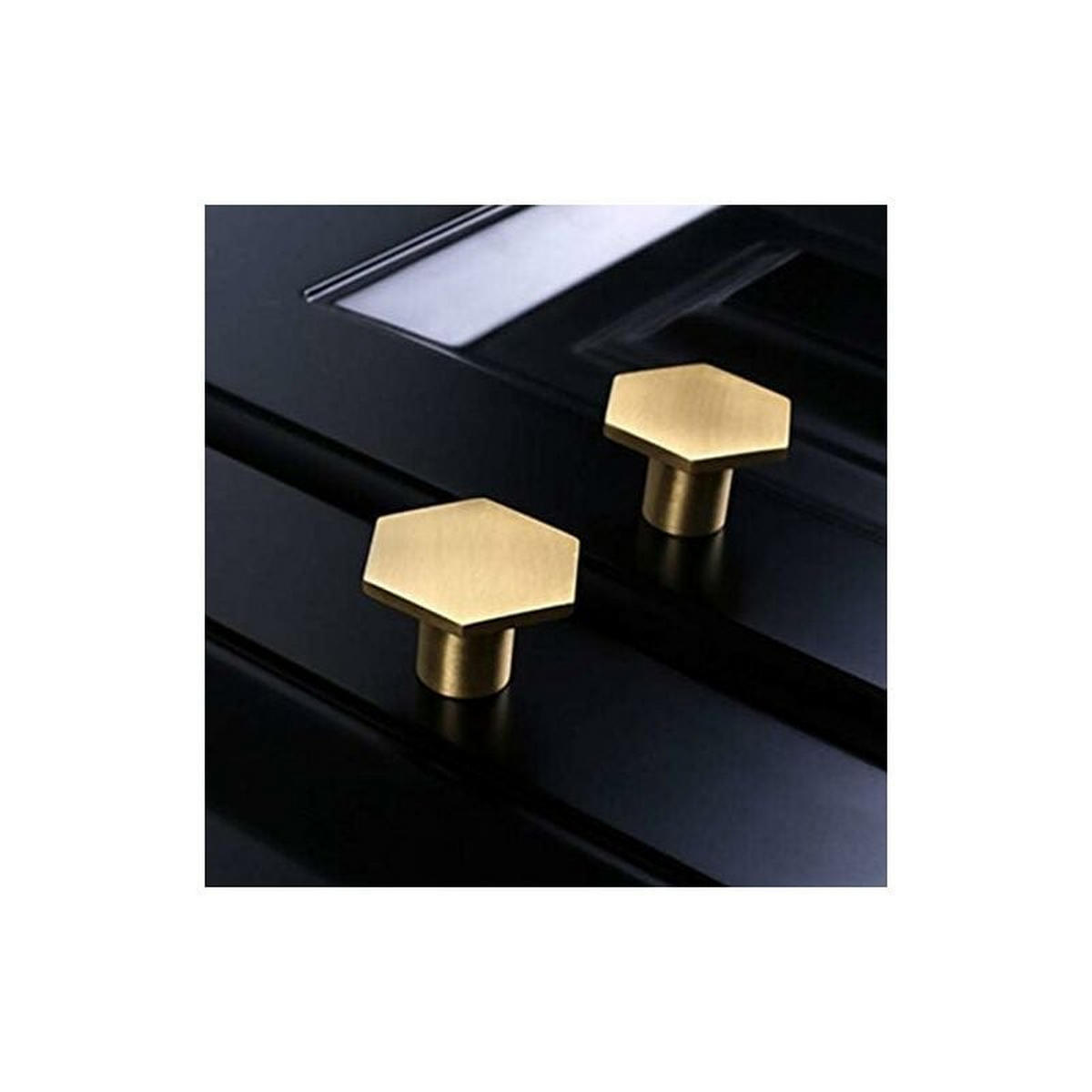 SCHRANKKNOPF Gold 10er-Set Messing - Goldfarben, Metall (2.6/2.4/2.6cm)
