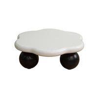 COUCHTISCH Wolkenform Ø 80 cm MDF Black White - Schwarz, Kunststoff (79/79/31cm) - Meubliv
