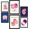 POSTER Set Mit 6 Iss Pink Größe A3 & A4 Schwarzer Rahmen - Schwarz, Papier (29.7/1cm) - Nacnic