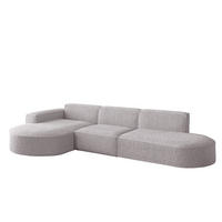 ECKSOFA Designer L-Form MODENA Stoff Loop Rosa Links - Rosa, Holz (165/296cm) - Kaiser Möbel
