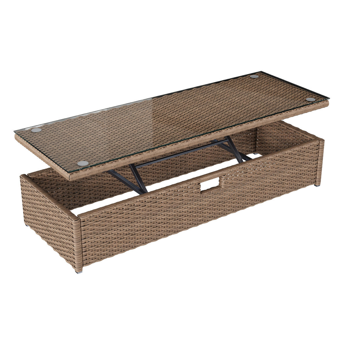 GARTENMÖBEL, 2-4 Personen, Loungesofa, Khaki - Hellbraun, Textil (94/142/136cm) - FLIEKS