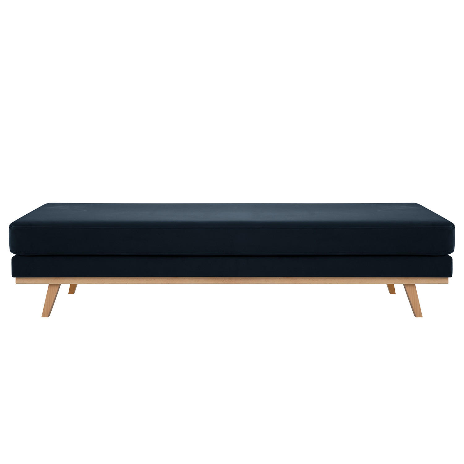 HOCKERBANK - Buchefarben/Dunkelblau, Textil (180/43/81cm) - home24