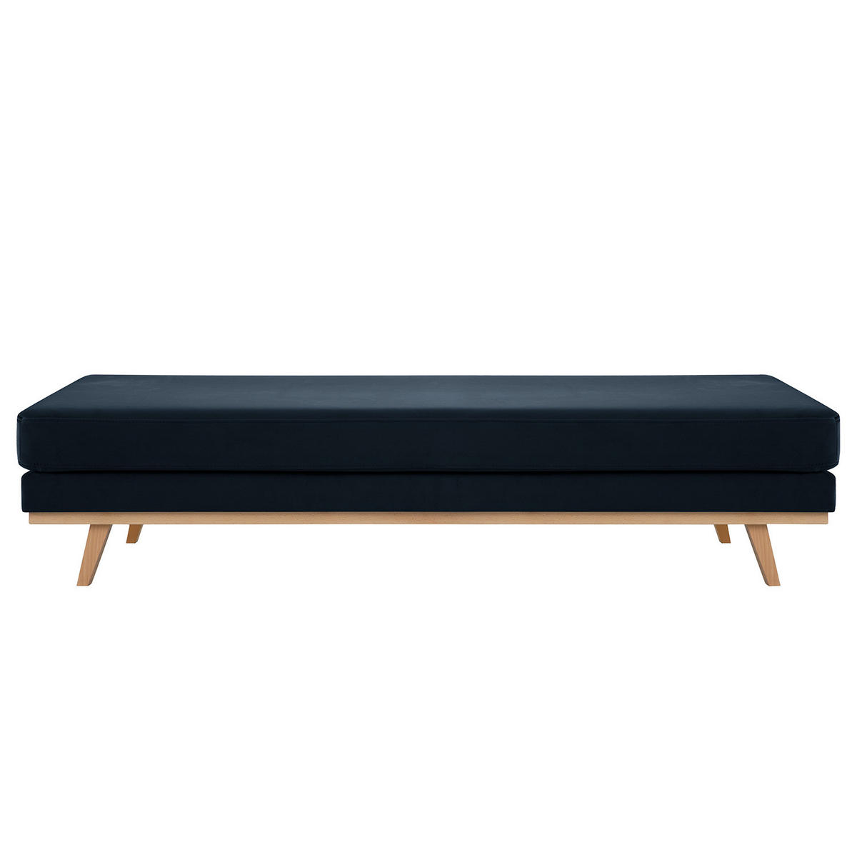 HOCKERBANK - Buchefarben/Dunkelblau, Textil (180/43/81cm) - home24