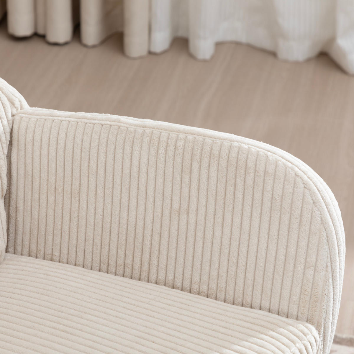 SCHAUKELSTUHL 74/94/96 cm Weiß mit Massivholzrahmen für Wohnzimmer Schlafzimmer Balkon - Weiß, Textil (94/96/74cm) - OKWISH