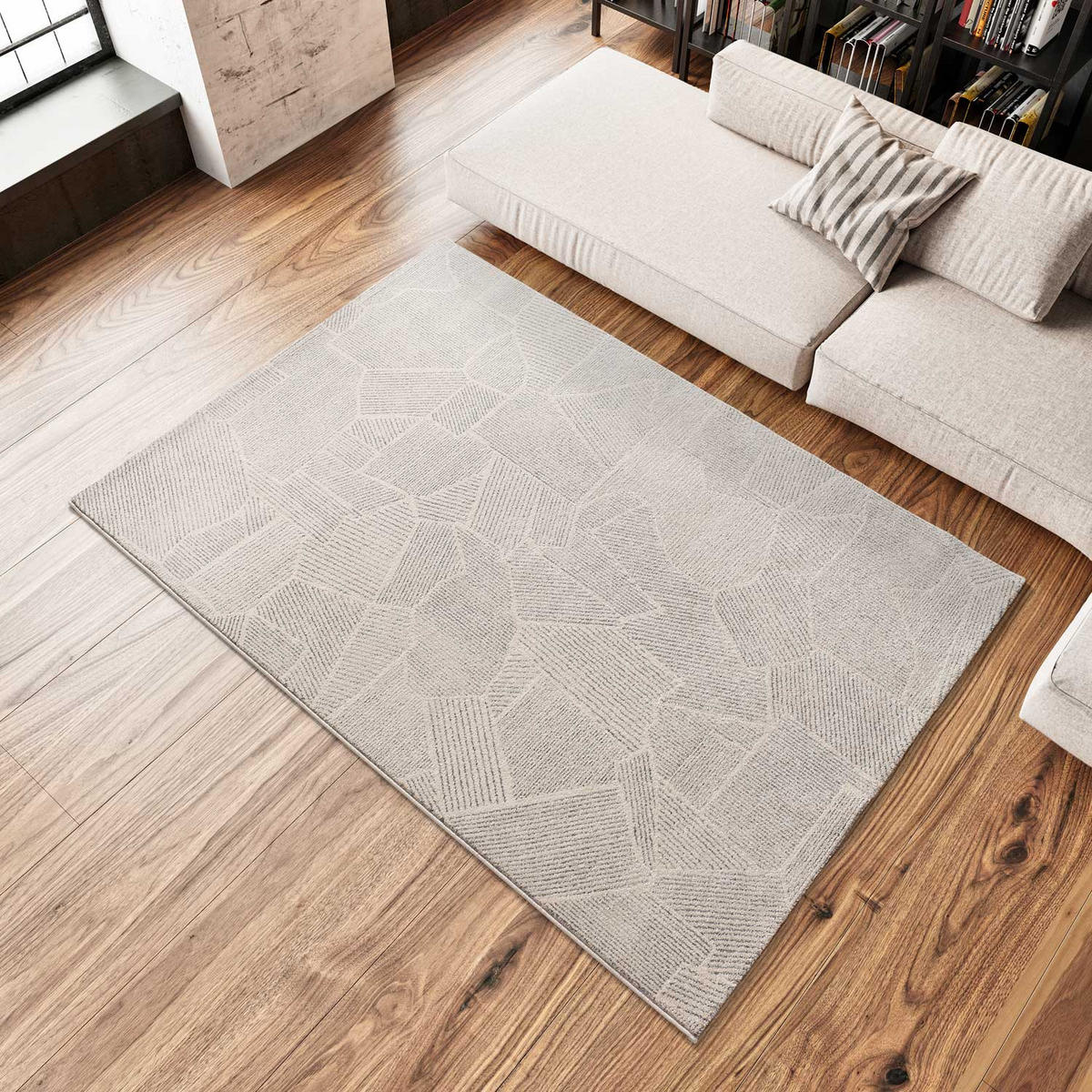 WEBTEPPICH beige und grau Porto 200/290 cm - Beige/Grau, Naturmaterialien/Textil (200/290cm) - Atticgo