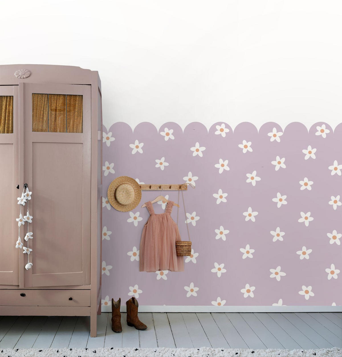 FOTOTAPETE Gänseblümchen 2.5 x 2.79 m - Lila, Papier (250/279cm) - ESTAhome