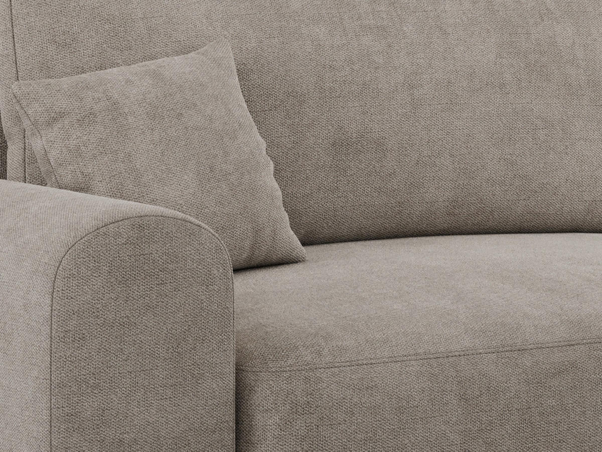ECKSOFA NELSON Beige Struktur - Beige/Schwarz, Kunststoff/Textil (274/152cm) - MKS