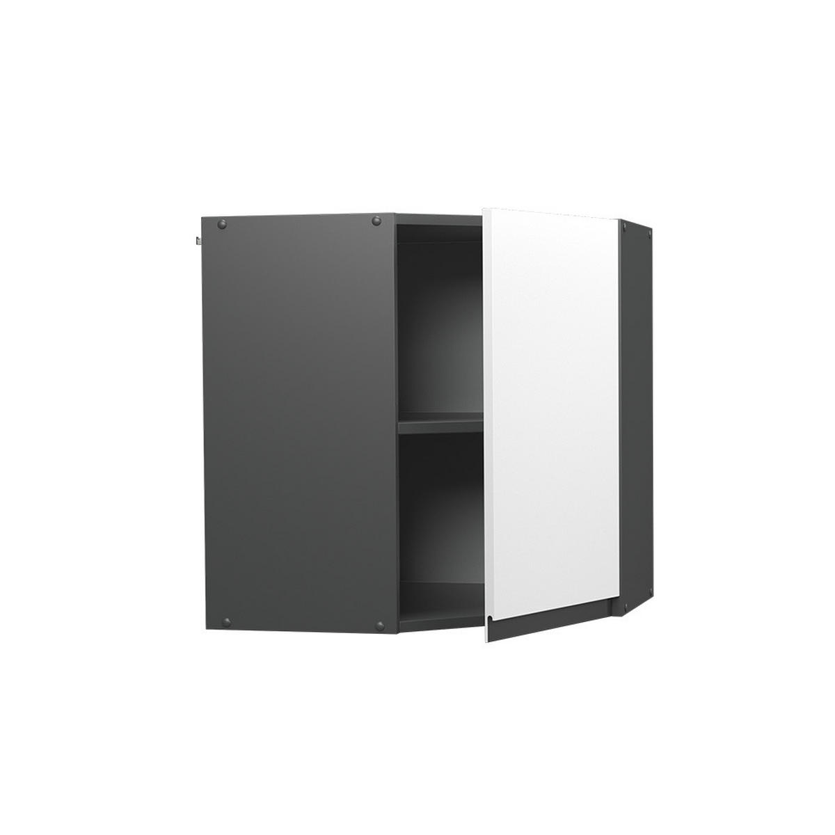 ECKHÄNGESCHRANK R-Line Weiß 57 cm J-Shape - Anthrazit/Weiß, Holzwerkstoff (57/60/34.1cm) - Vicco