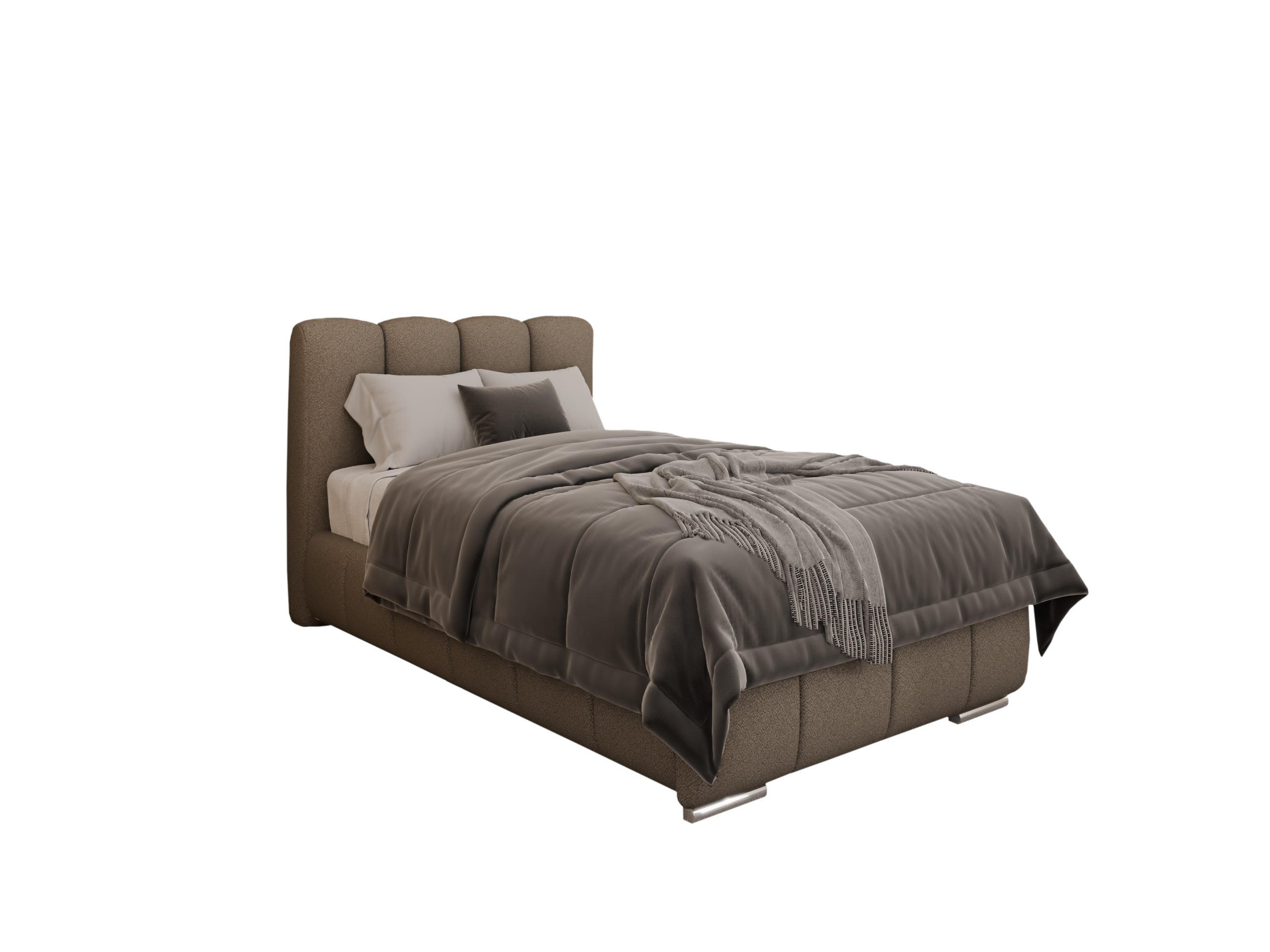 POLSTERBETT Zaira 100x200cm – Elegantes Polsterbett für modernen Wohnstil , ohne matratze, braun - Braun, Holz (100/200cm) - Panda Möbel