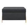 HOCKERBANK Borgo Mit Stauraum, Samt Grau, Metal Gold - Goldfarben/Grau, Holzwerkstoff/Metall (80/46/37cm) - Dancan