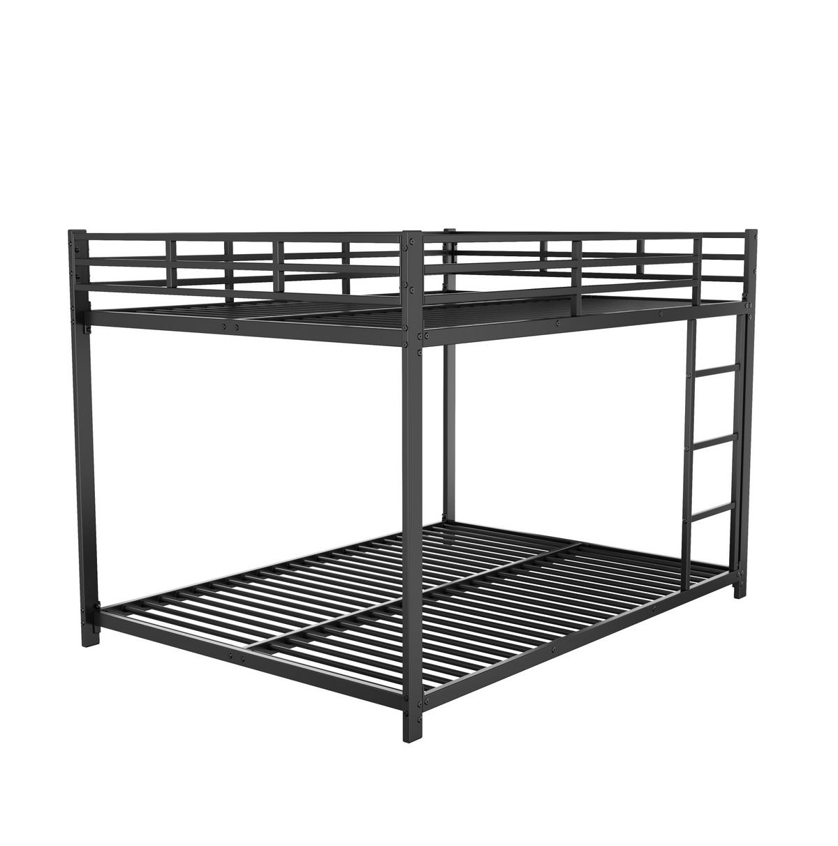 ETAGENBETT 140/200 cm aus Metall in Schwarz – platzsparend und stabil - Schwarz, Metall (140/200cm) - BEAOK