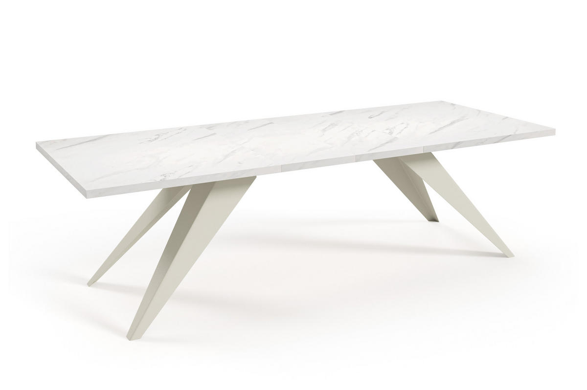 ESSTISCHE SENTO - Kaschmir/Weiß, Holzwerkstoff (90/160/76cm) - Meblini
