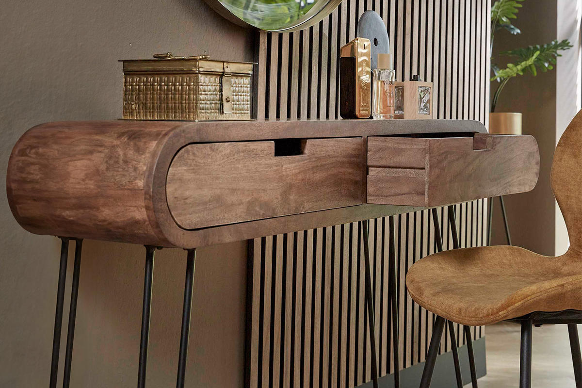 KONSOLENTISCH BARA Braun Holz - Schwarz/Braun, Holz (30/120/76cm) - KAWOLA