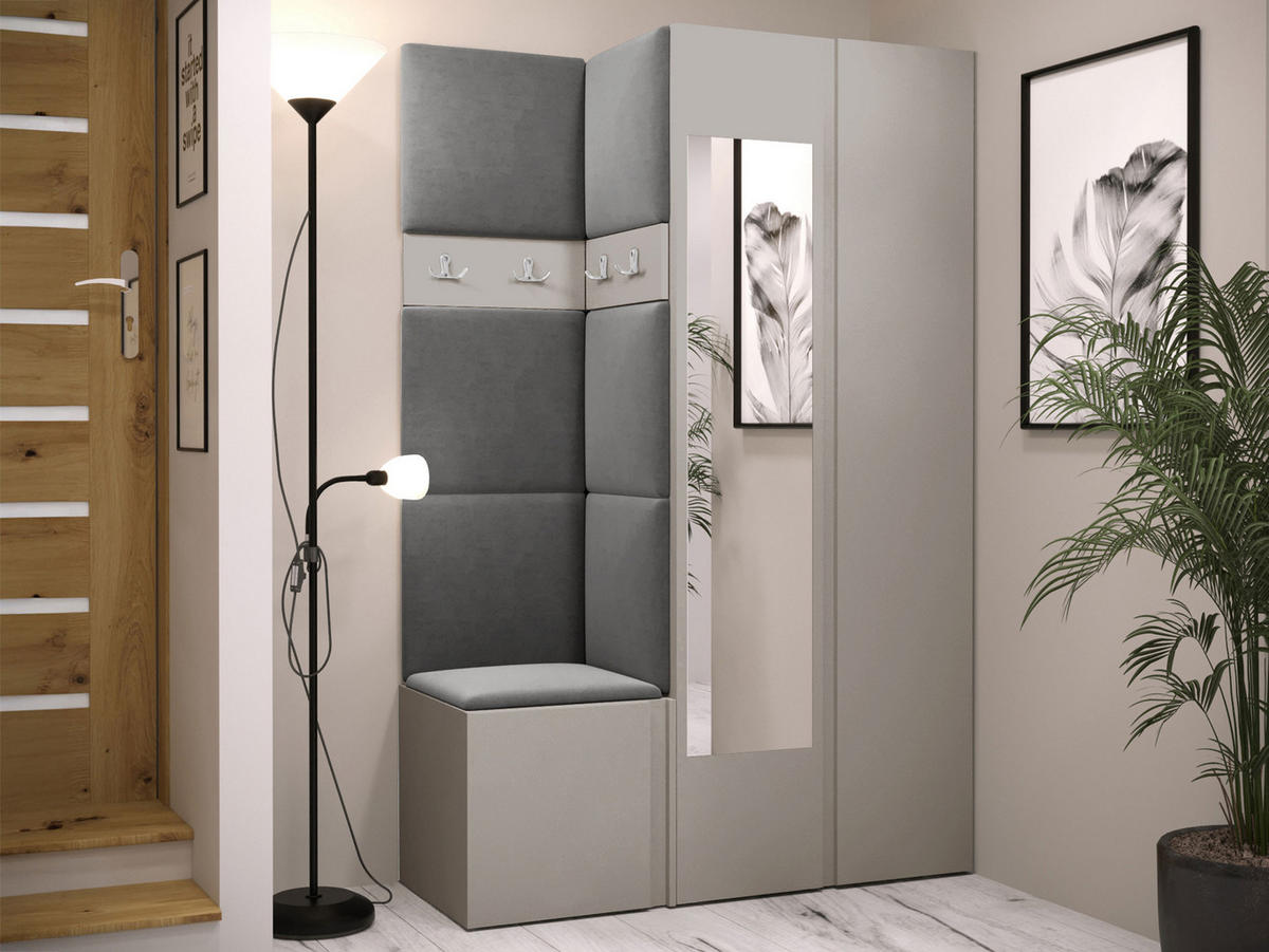GARDEROBEN-SET Orion XXVI - Kaschmir/Grau, Holzwerkstoff/Kunststoff (116/186/46cm) - MIRJAN24