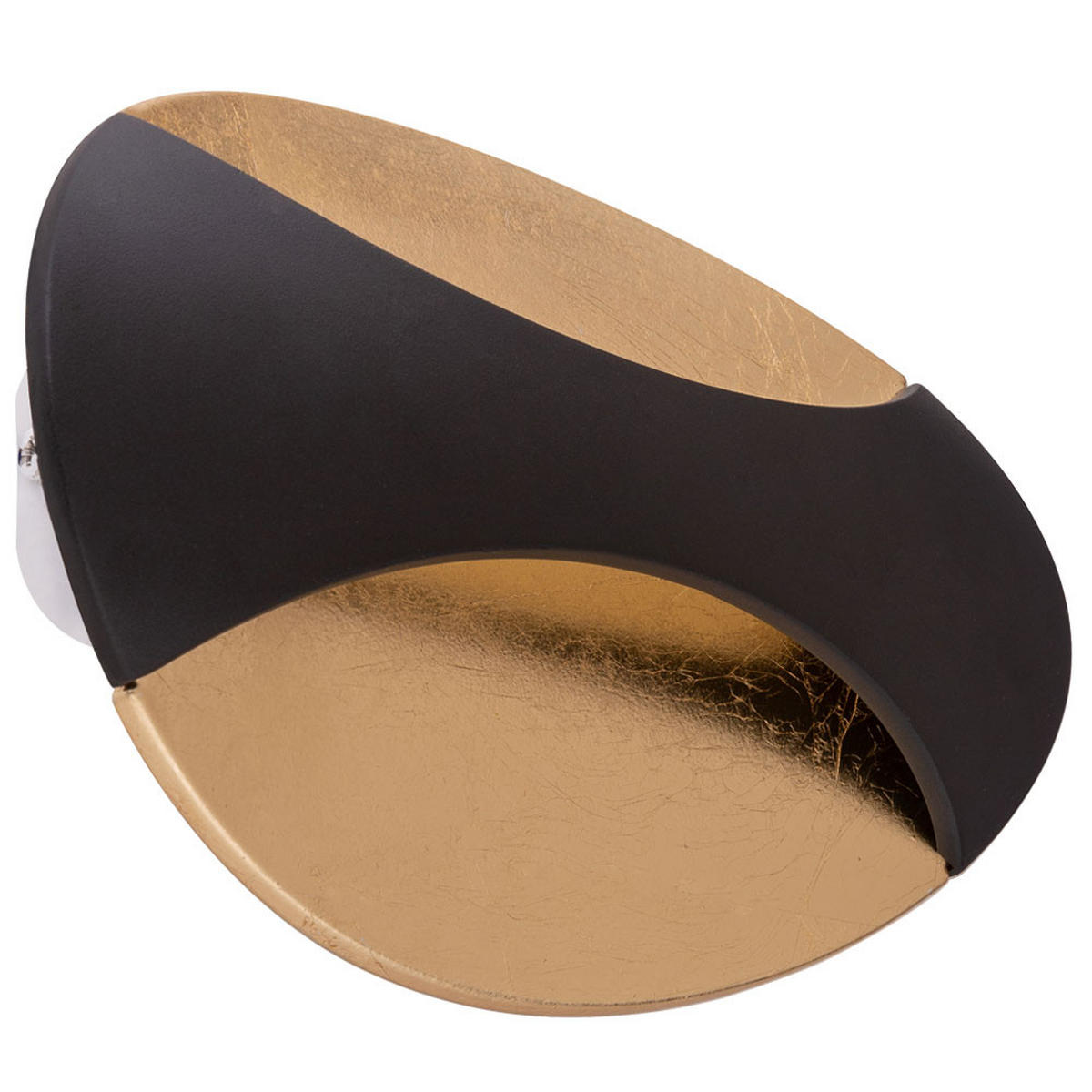 LED WANDLEUCHTE Alexandra Schwarz Blattgold - Goldfarben, Metall (15/6.5/21cm) - Globo Lighting