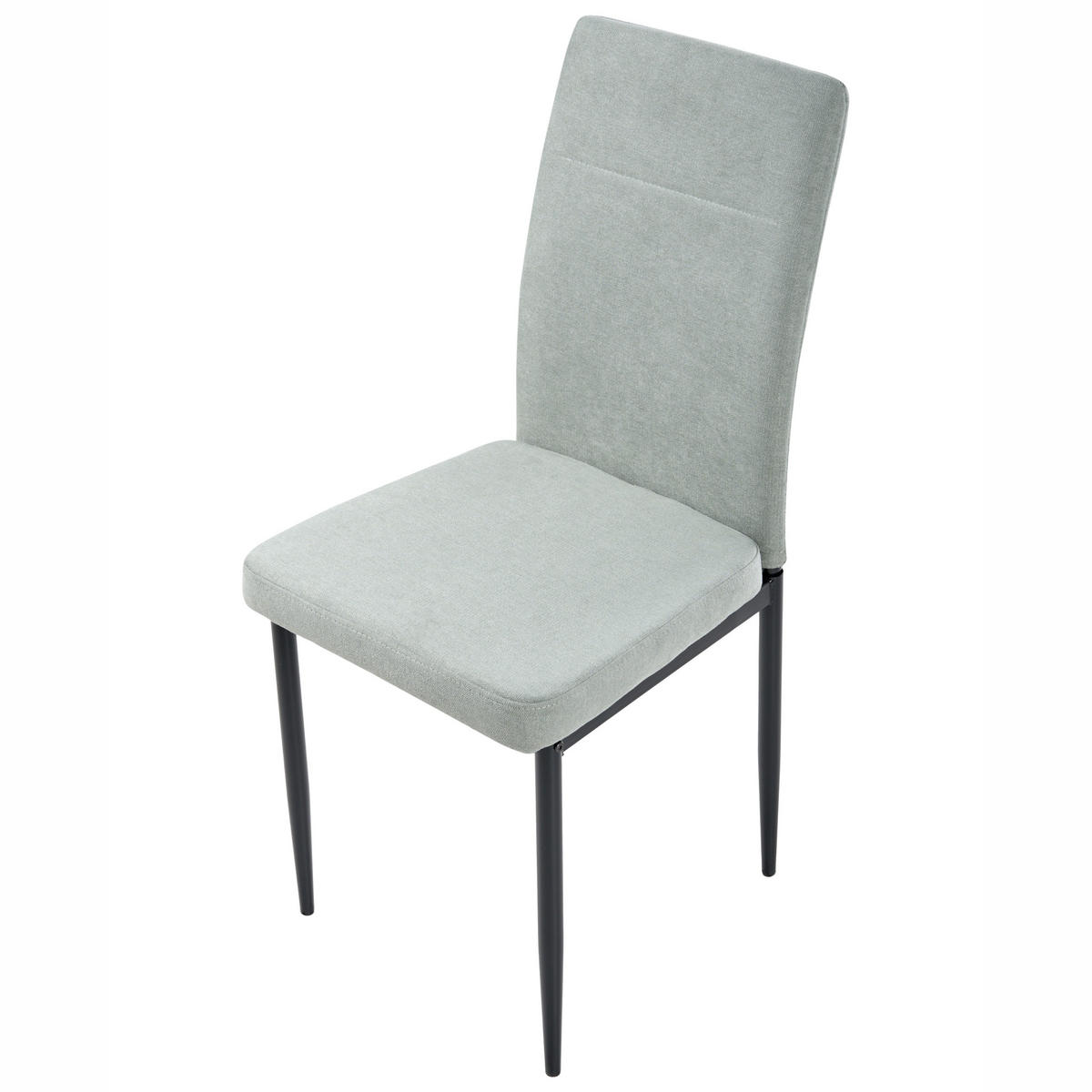 ESSZIMMERSTUHL 4er-Set Hellgrün Riner - Schwarz/Hellgrün, Textil (42/94/50cm) - Beliani