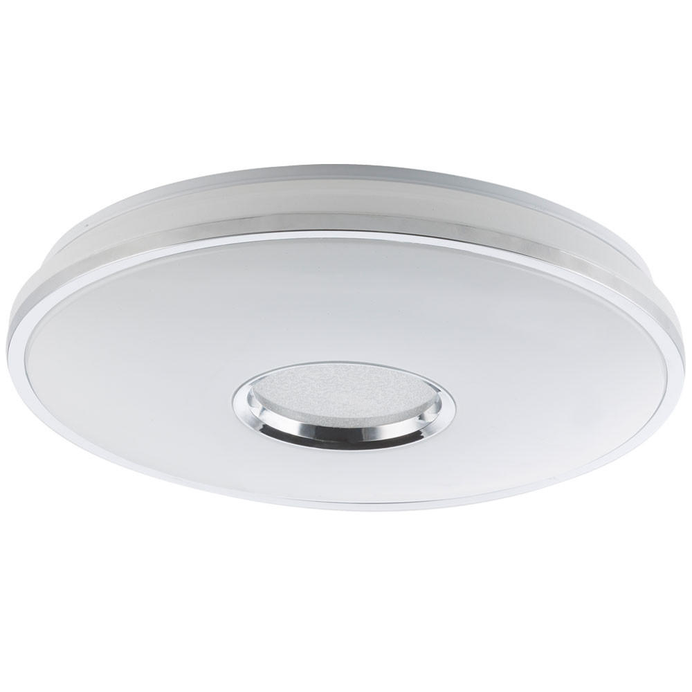 LED DECKENLEUCHTE Metall Weiß Chrom - Weiß, Metall (49/49/7.8cm) - Globo Lighting