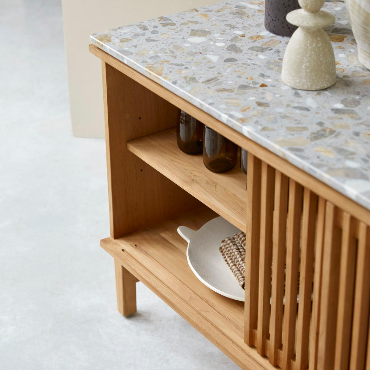 SIDEBOARD Isaure Natur aus Teak - Naturfarben, Holz (160/75/55cm) - Tikamoon