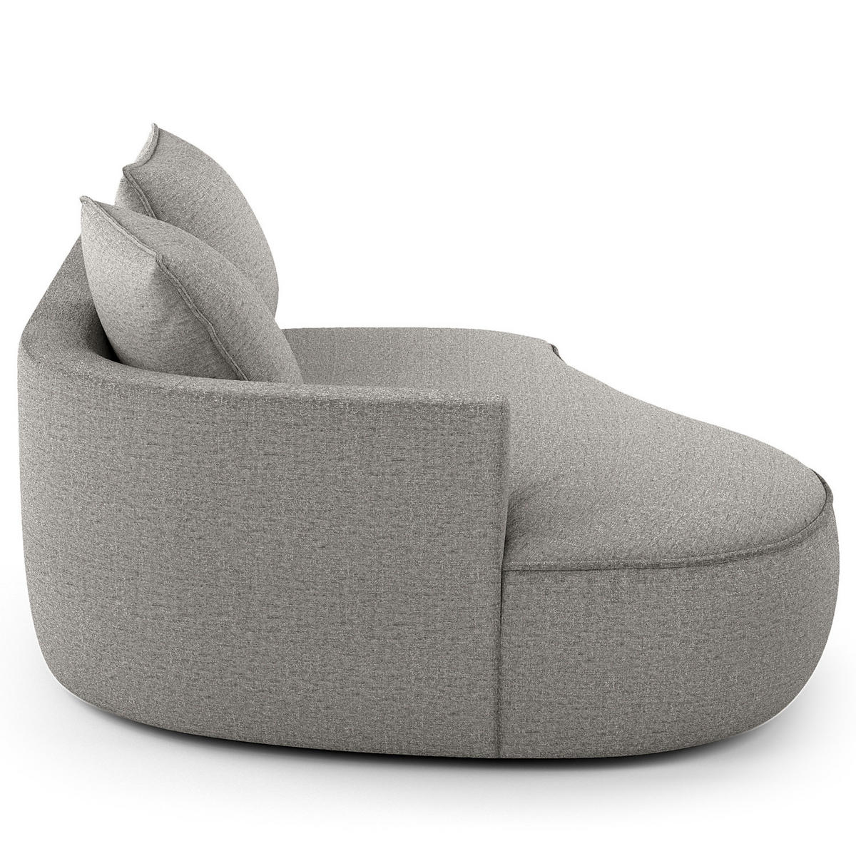 OTTOMANE - modular - Hellgrau/Schwarz, Kunststoff/Textil (196/82/146cm) - home24