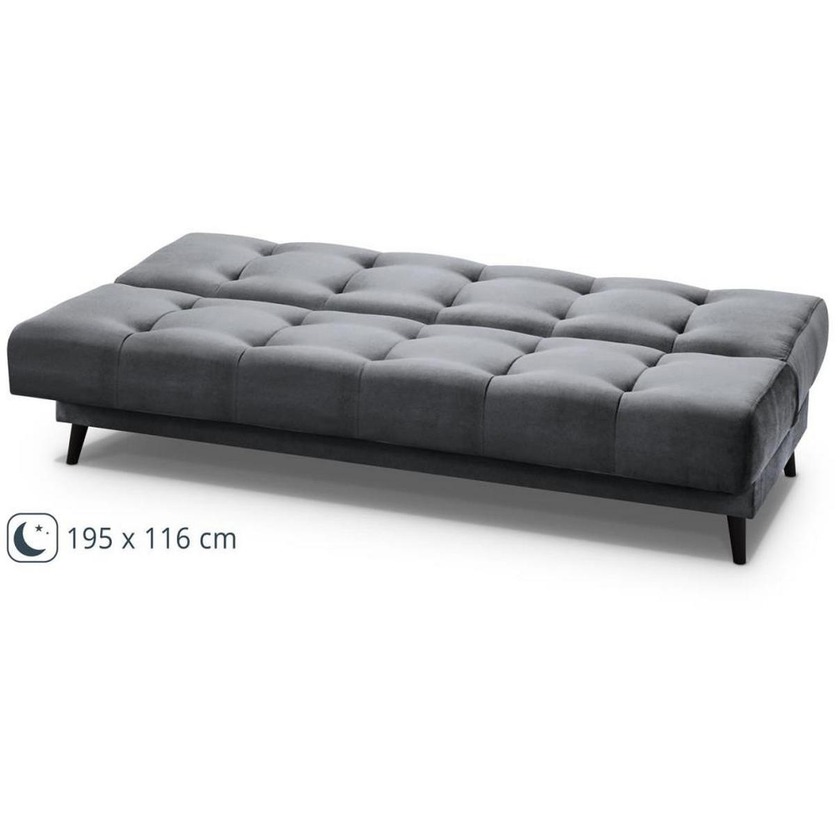 3-SITZER Schlafsofa Nancy grau - Grau, Holz/Textil (220/89/93cm) - Beautysofa