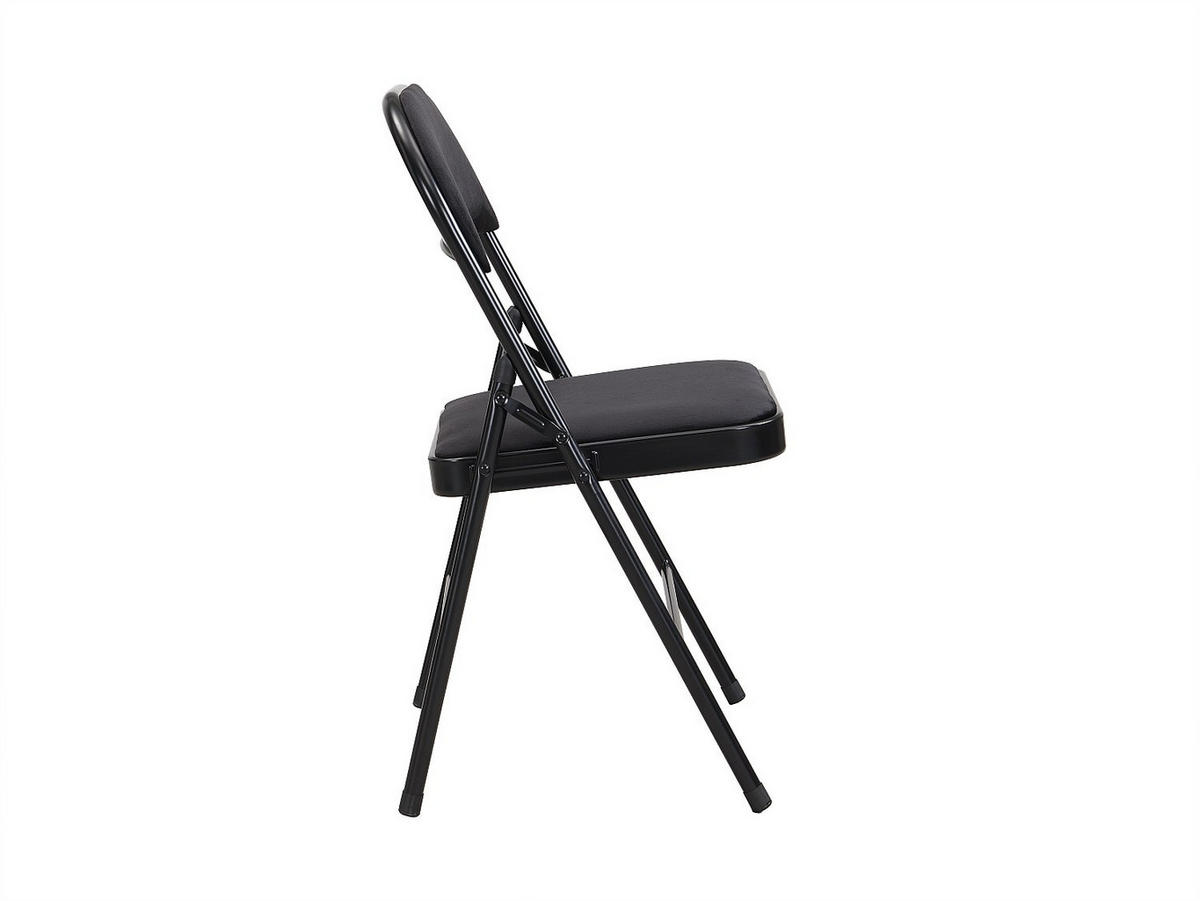 KLAPPSTUHL 2er-Set - Samt & Metall - Schwarz - ORTENSIA - Schwarz, Textil (49/79/46cm) - Vente-Unique