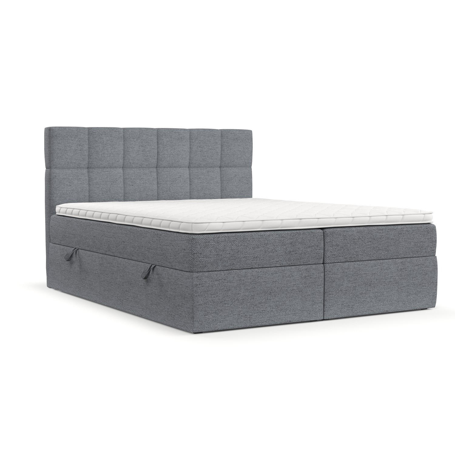 POSTEL BOXSPRING VARENO 200/200 Šedá - šedá/černá, kov/dřevo (200/200cm) - AltaBeds