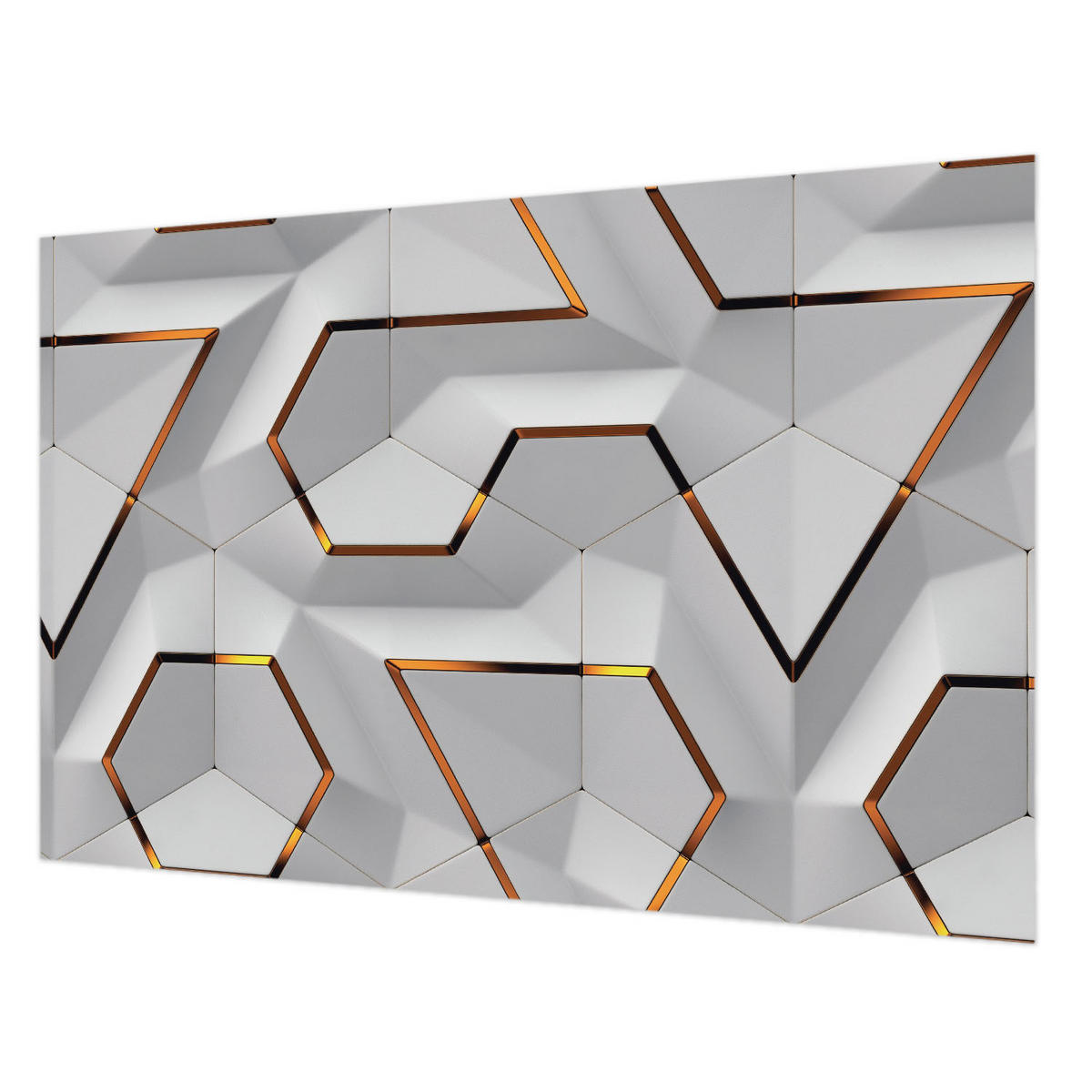 FOTOTAPETE 104x70 cm - Dreidimensionale Muster - Weiß, Textil (104/70cm) - Wallfluent