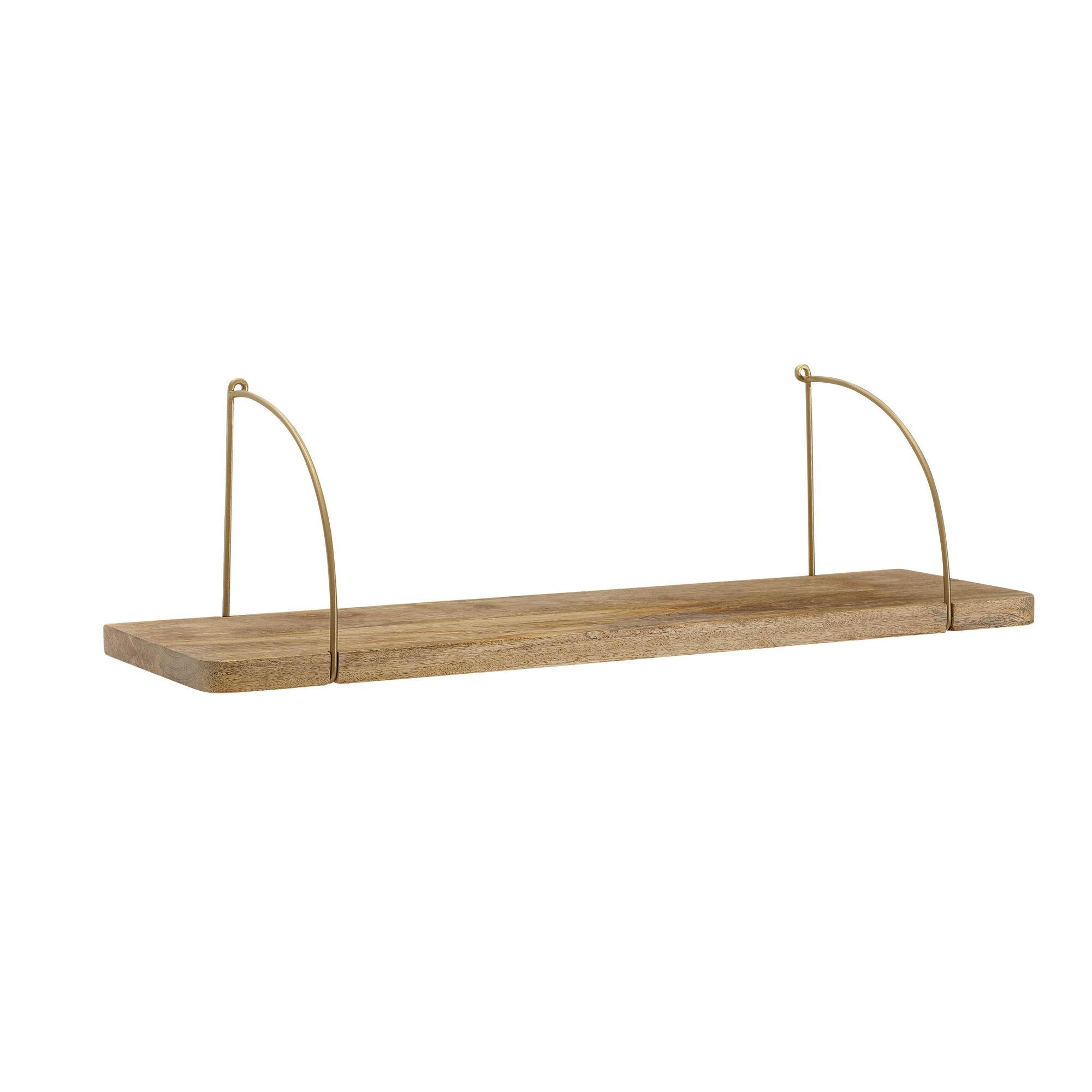 HÄNGEREGAL GURTEN Mangoholz Wandregal - Braun, Holz (60/25/22cm) - tinkaro