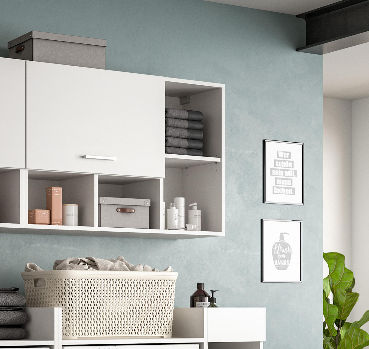 HÄNGESCHRANK FREE (B/H/T: ca. 95/64/34 cm) in Weiß/weiß - Weiß, Holzwerkstoff (95/64/34cm)