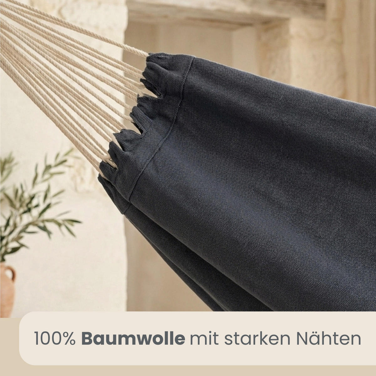 XXL HÄNGESESSEL 185/130 cm Belastbar bis 150 kg Anthrazit - Grau, Textil (130/155/185cm) - Amanka
