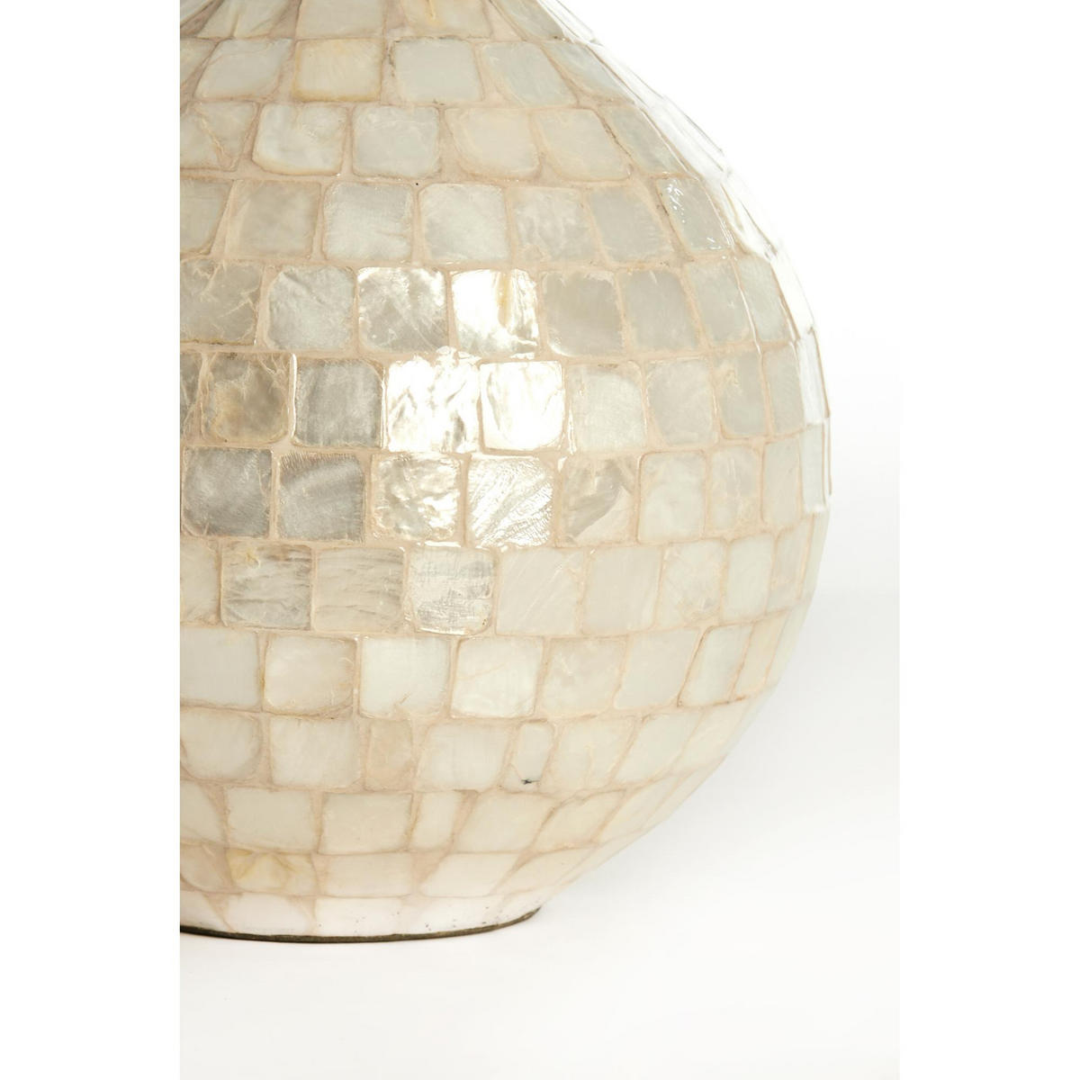 VASE Elorza Weiß 22/22/25 cm - Weiß, Holz (25cm) - Light & Living