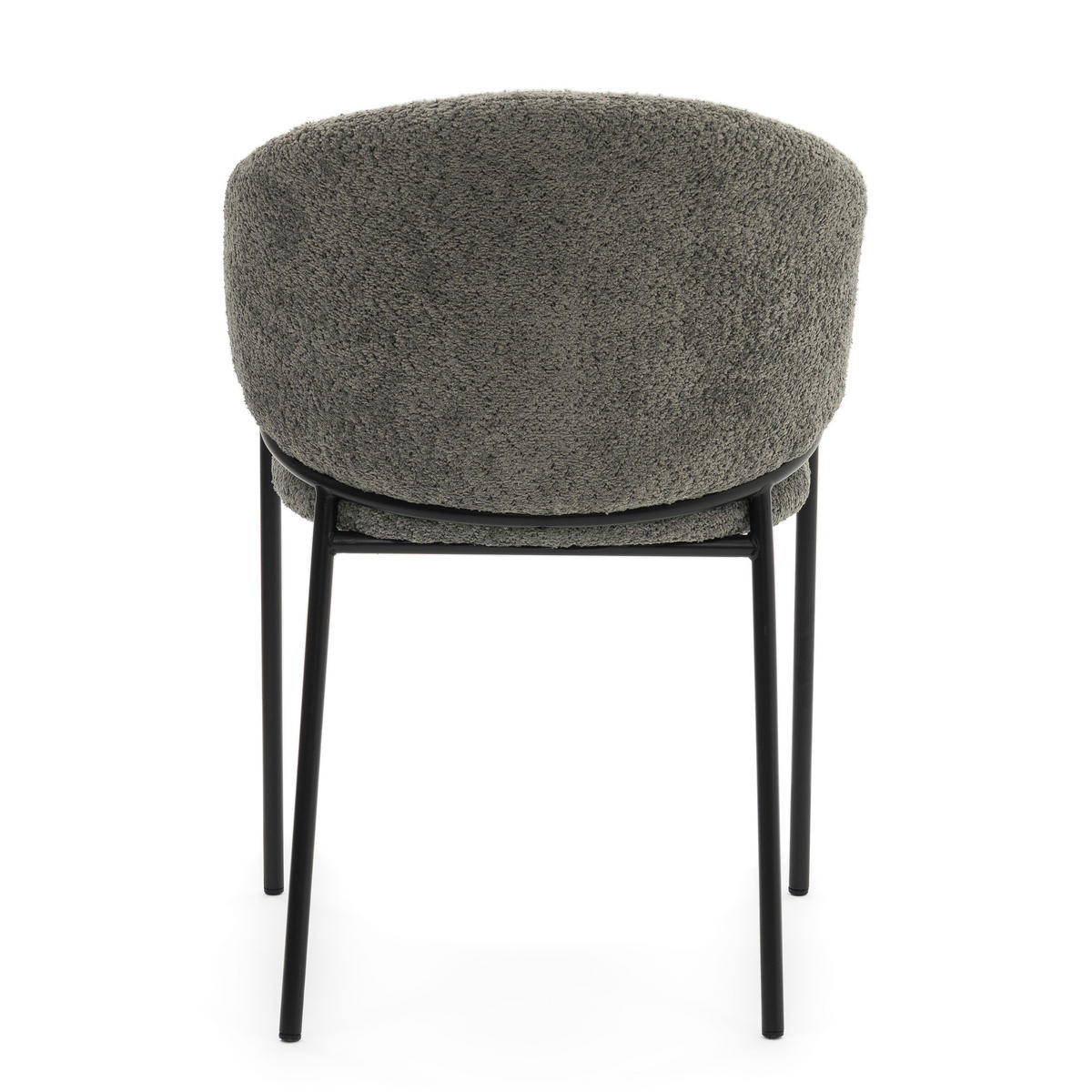 STUHL BUENO gespolsterter - grau - Glamour Boucle Chenille - Schwarz/Grau, Textil/Metall (55/83/56cm) - NEW HOME