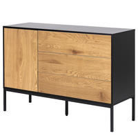 SIDEBOARD - Wildeiche Dekor / Schwarz - Braun, Holzwerkstoff/Metall (120/82/40cm) - home24