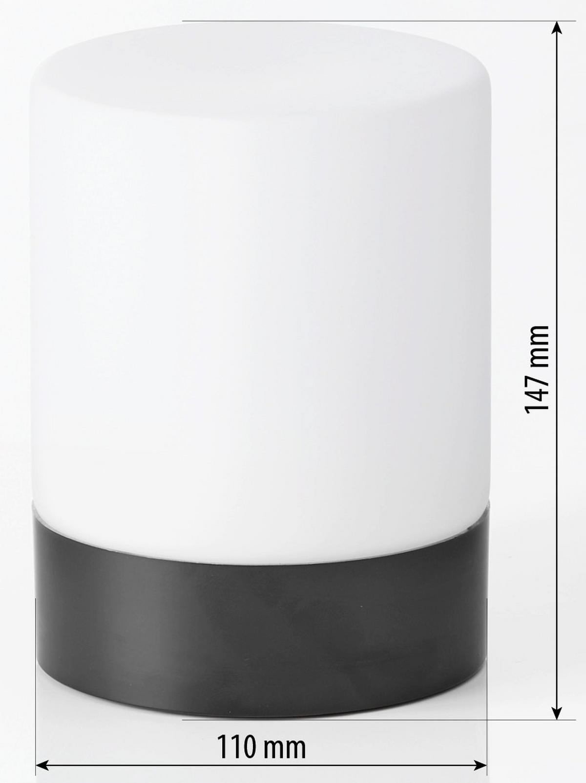 LED-TISCHLAMPE - dekorativ mit integriertem Akku und USB-Ladung für Innen- und Außenbereich, Schwarz Matt, 1er-Set - Schwarz, Kunststoff (11/11/14.5cm) - Northpoint