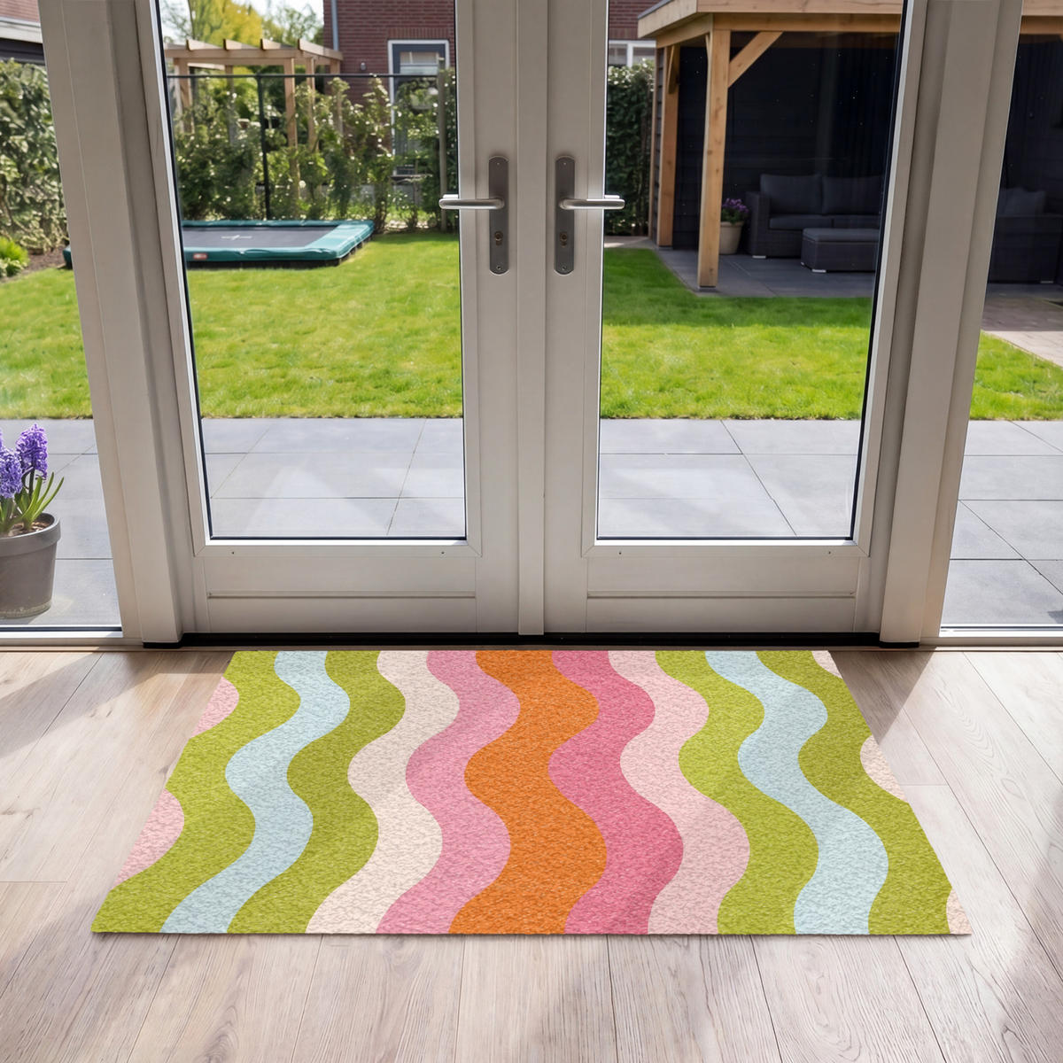 ROHOŽKA Oběžné dráhy - Vlny - Barevné - Vertikální 120x80 cm - různobarevná, textil/umělá hmota (120/0.4cm) - MuchoWow