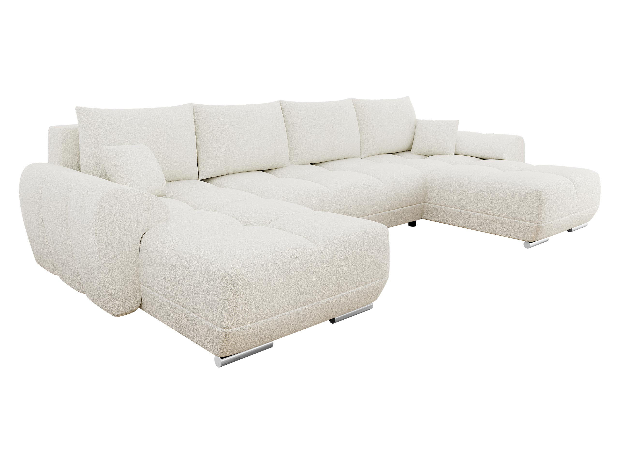 WOHNLANDSCHAFT Logo U - Creme, Holz/Kunststoff (362/85/183cm) - MIRJAN24