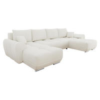 WOHNLANDSCHAFT Logo U - Creme, Holz/Kunststoff (362/85/183cm) - MIRJAN24