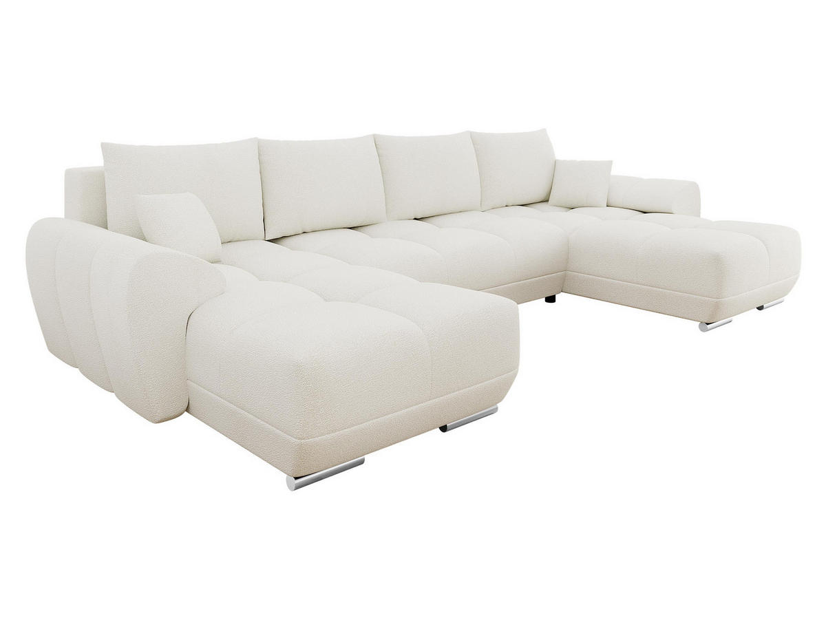 WOHNLANDSCHAFT Logo U - Creme, Holz/Kunststoff (362/85/183cm) - MIRJAN24