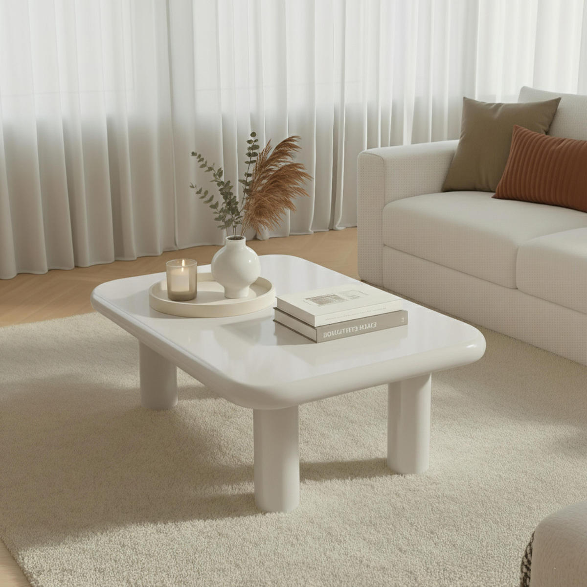 COUCHTISCH, Weiß - Weiß, Holzwerkstoff (100/60/36.5cm) - Oviala