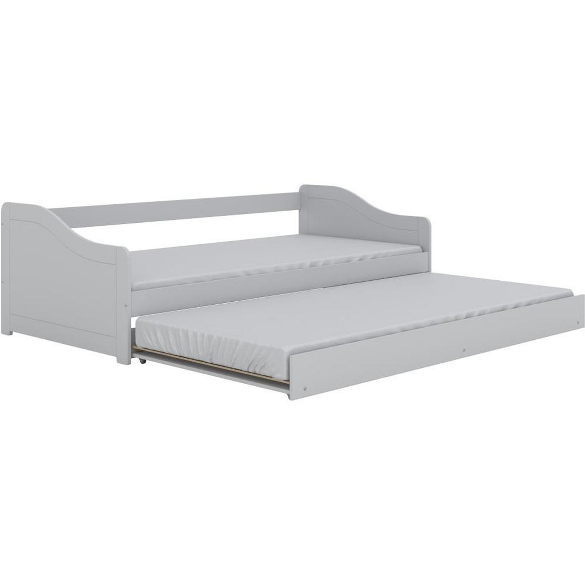 JUGENDBETT Blanka 90/200 weiß mit Matratze - Weiß, Holzwerkstoff (203.6/66/95.5cm) - Beautysofa