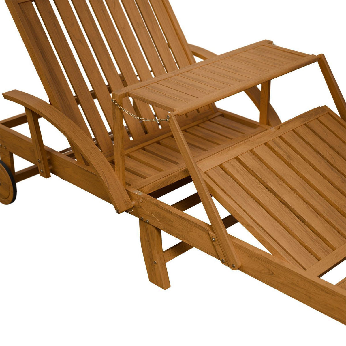 SONNENLIEGE SunScape Akazie mit Tisch 2er Set - Naturfarben, Holz (72.5/30/196cm) - Juskys