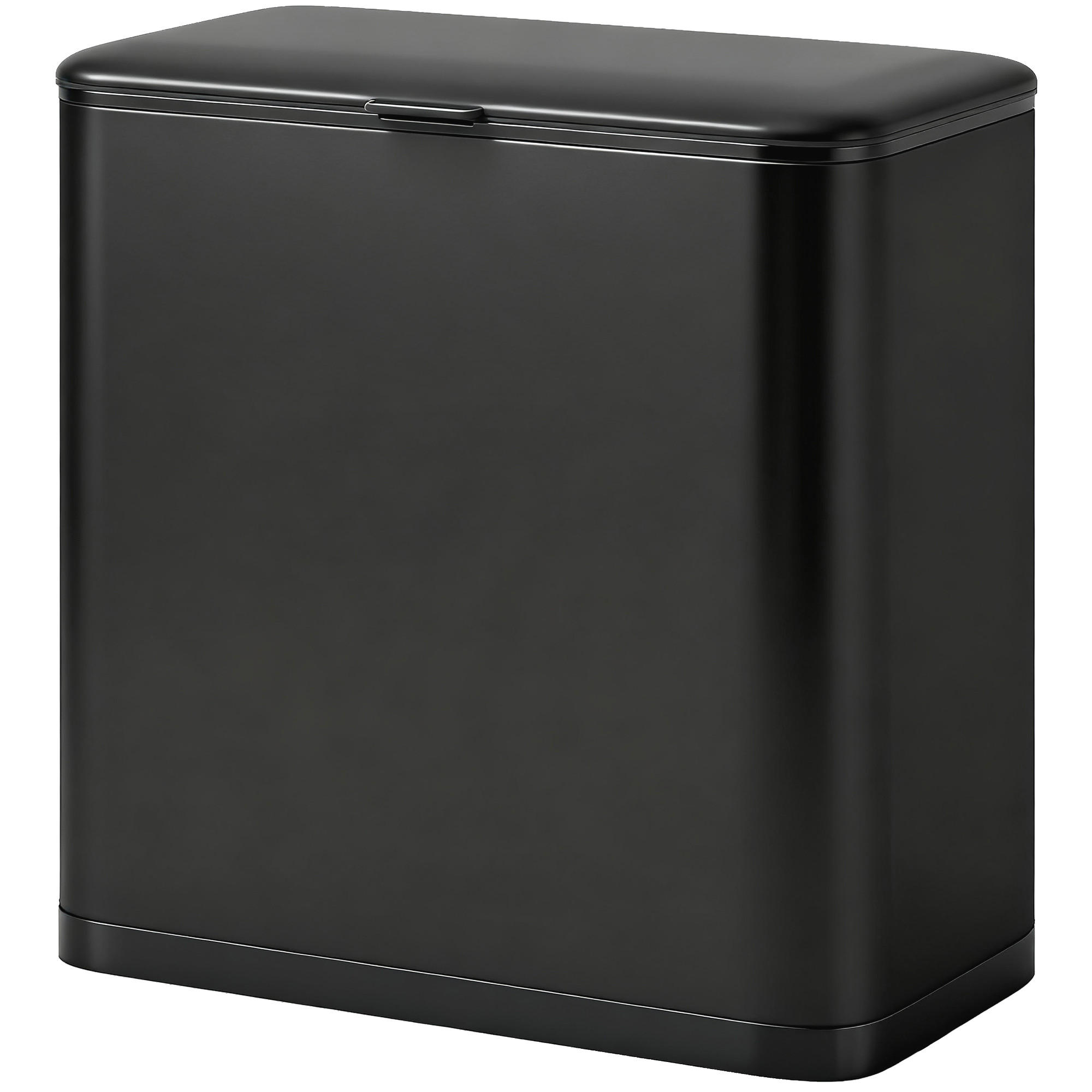 MÜLLEIMER DE-08918 8 L, freistehend oder hängend, mit Deckel Schwarz - Schwarz, Metall (17.4/30/29.7cm) - ComfortXL
